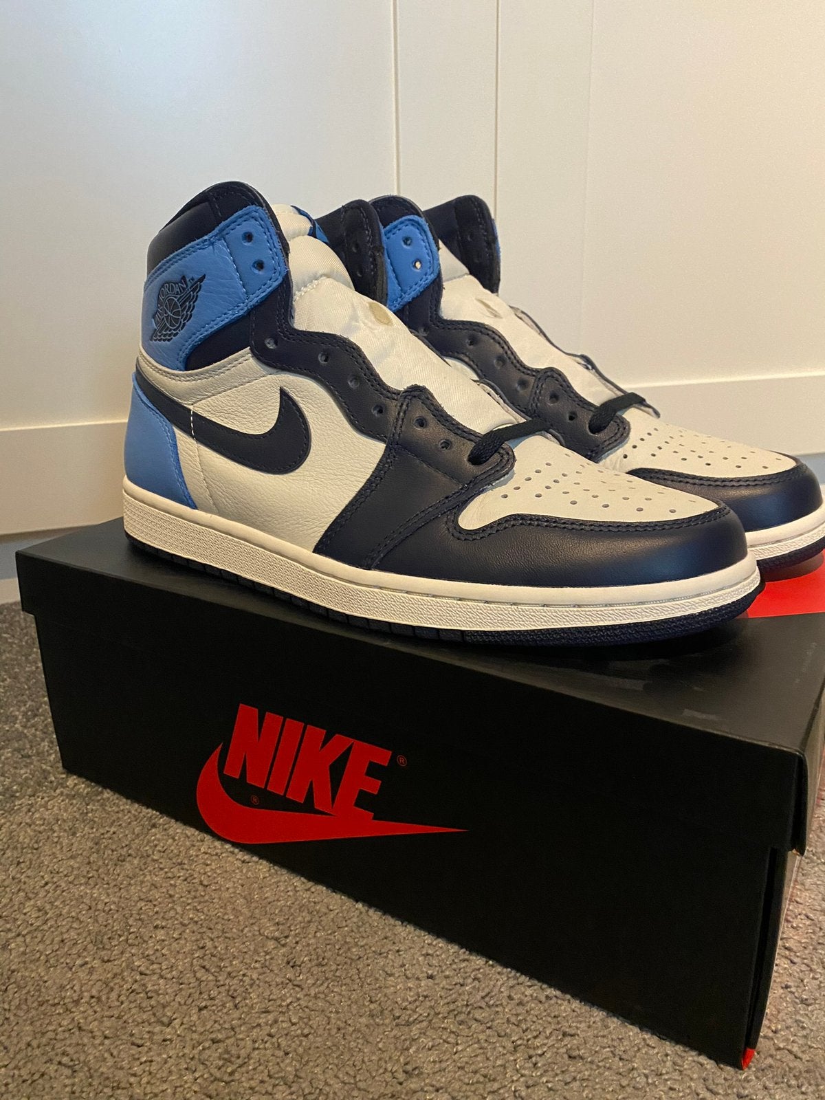 Air Jordan 1 high, Kleding | Heren, Schoenen, Ophalen of Verzenden, Nieuw, Blauw, Sneakers of Gympen