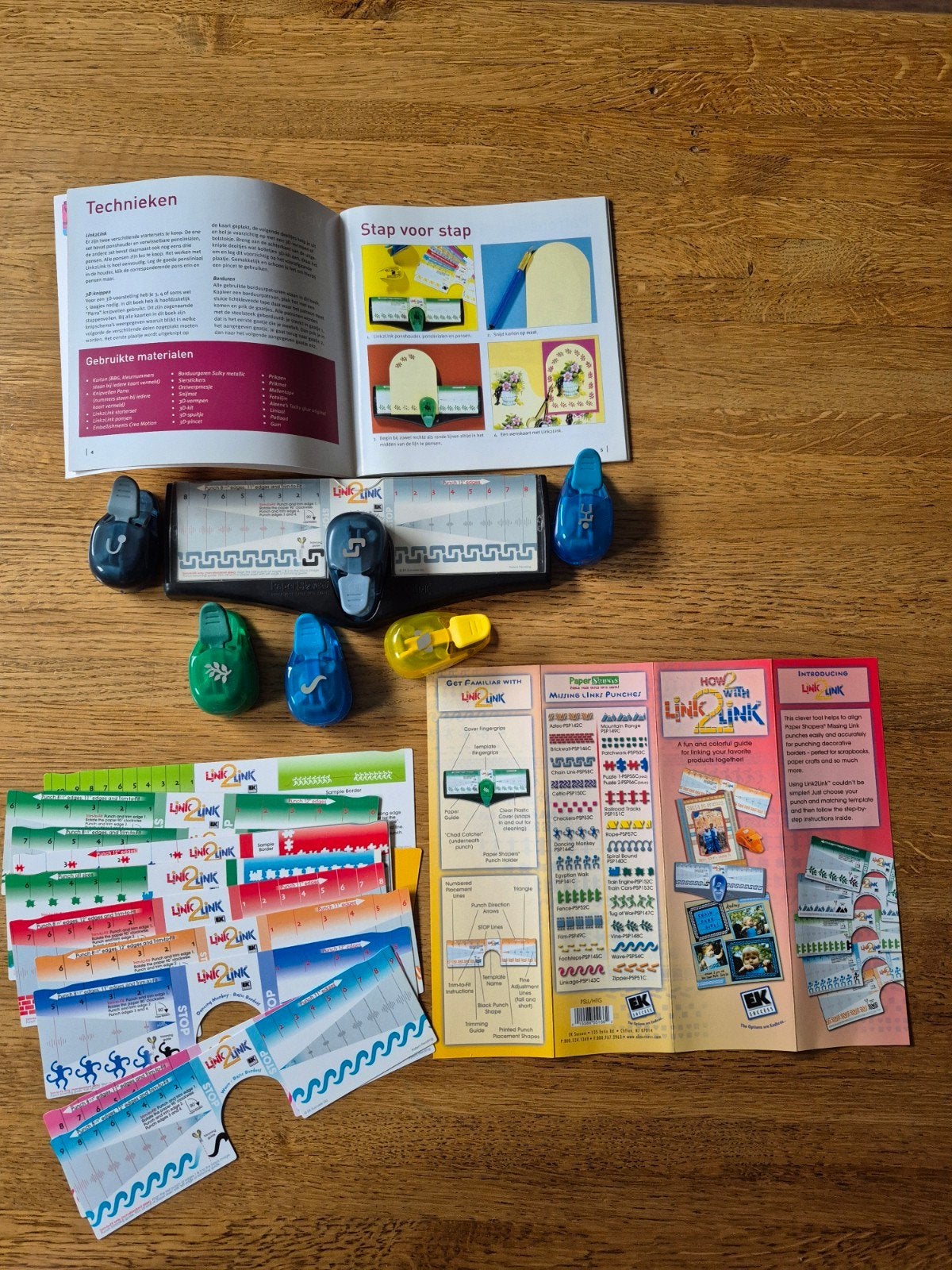 Link2Link wenskaarten knutselset met ponsen en instructies, Hobby en Vrije tijd, Gebruikt, Geschikt voor karton, Meerkleurig, Ophalen of Verzenden