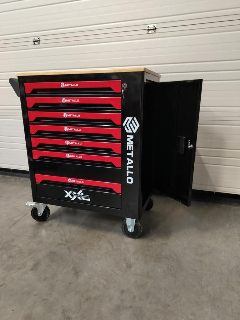 Metallo gereedschapswagen 7lades-7 gevuld krachtdoppen.Nieuw, Doe-het-zelf en Verbouw, Gereedschap | Handgereedschap, Ophalen