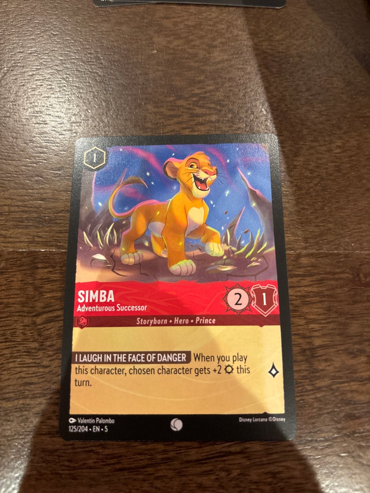 Disney Lorcana Simba Adventurous Successor Kaart, Ophalen of Verzenden, Nieuw, Losse kaart