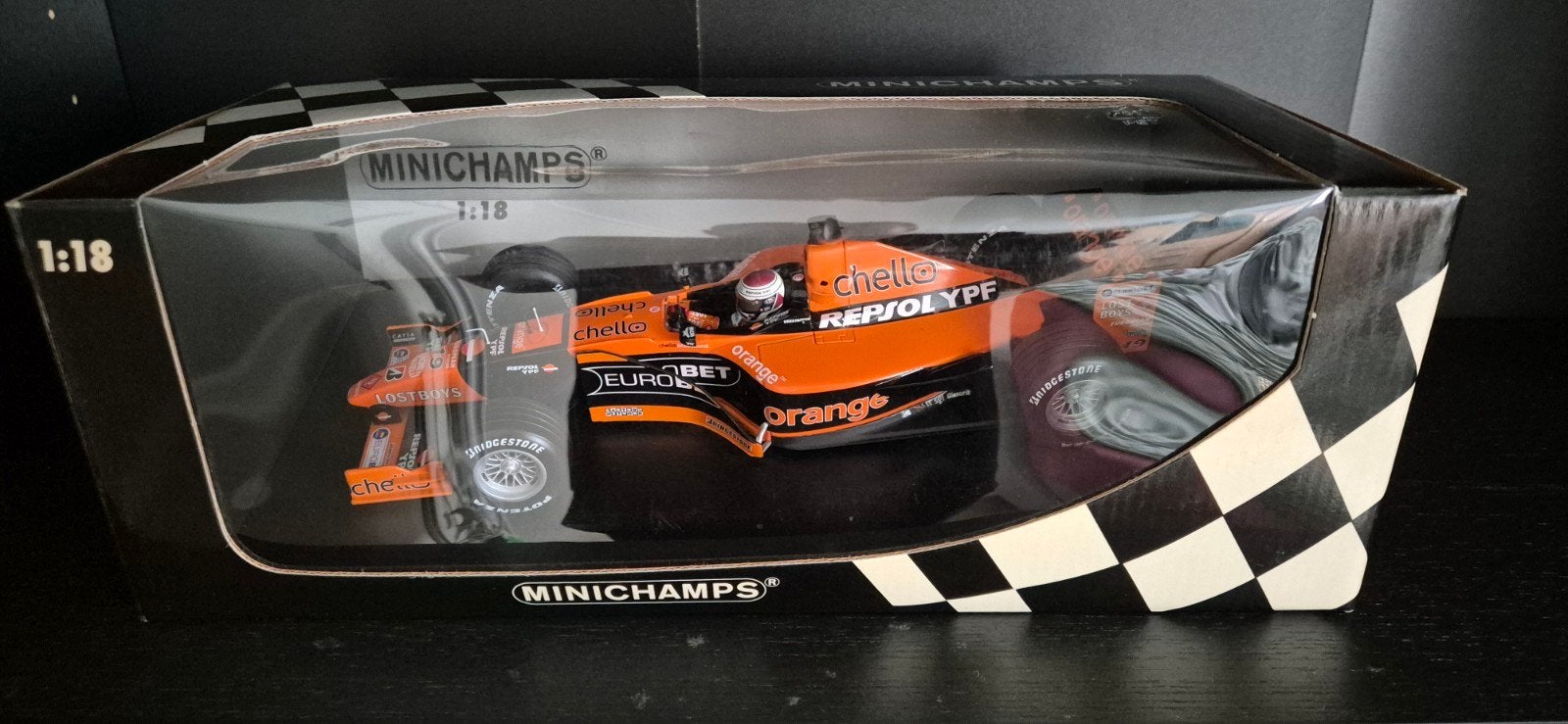 Minichamps Jos Verstappen Arrows Supertec A21 1:18, Ophalen, Zo goed als nieuw, Auto, MiniChamps