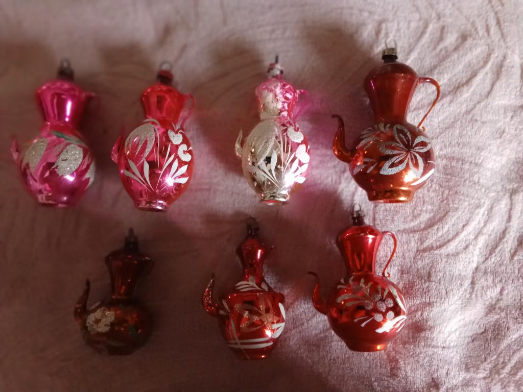 antieke kerstbal nr 144 model koffiepotjes verkoop per foto, Ophalen of Verzenden, Gebruikt