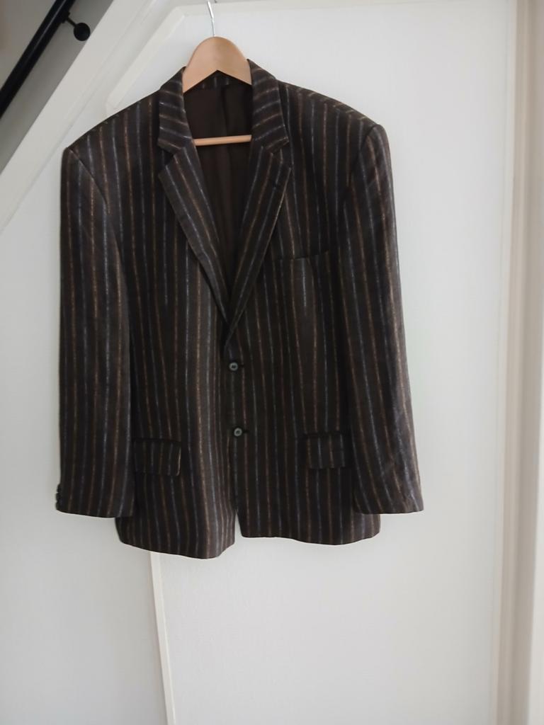 Heren Colbert Maat 50 - Bruin met streepdessin, Ophalen of Verzenden, Gedragen, Maat 48/50 (M), Bruin