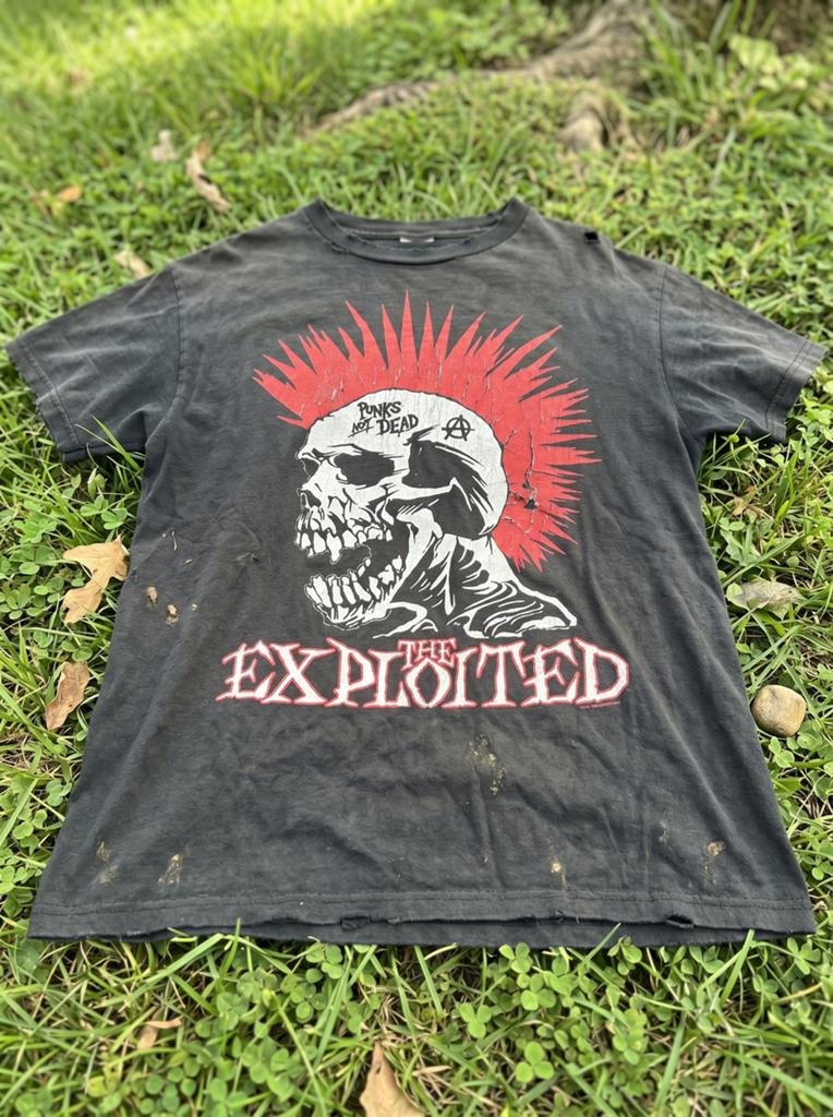 Zwarte shirt man punk shirt exploited festival en conert, Verzenden, Zo goed als nieuw, Zwart