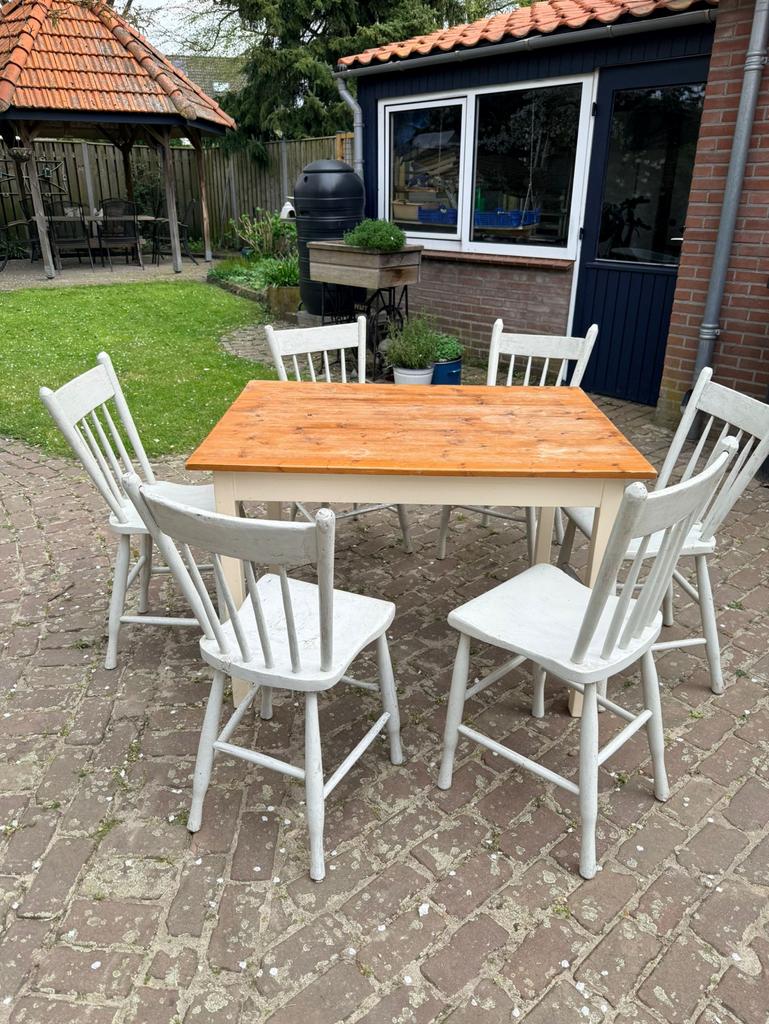 Set van 6 houten stoelen, Antiek en Kunst, Antiek | Meubels | Stoelen en Banken, Ophalen