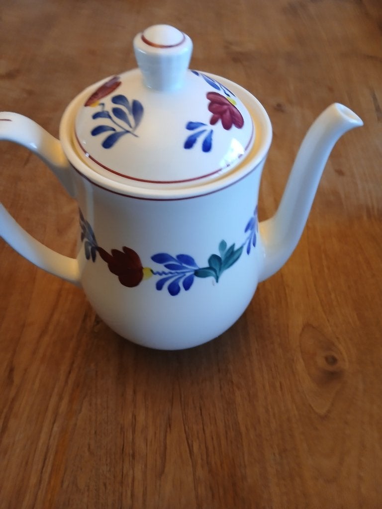 Boerenbond 3 koffie/thee kannen met 6 kop en schotels, Landelijk/Boerenbont, Ophalen of Verzenden, Zo goed als nieuw, Kop(pen) en/of Schotel(s)