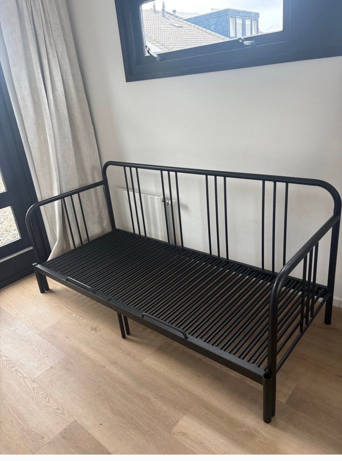 IKEA Fyresdal bedframe - Zwart eenpersoons slaapbank, Ophalen, Eenpersoons, Zwart, Zo goed als nieuw