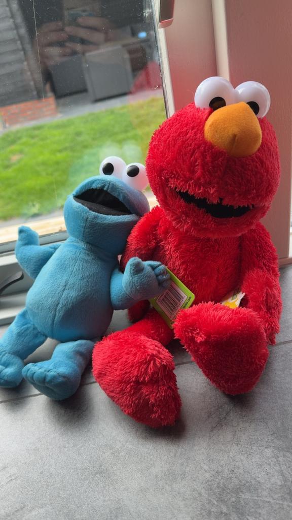 Elmo en Koekiemonster knuffels - Sesamstraat, Ophalen, Zo goed als nieuw, Overige merken
