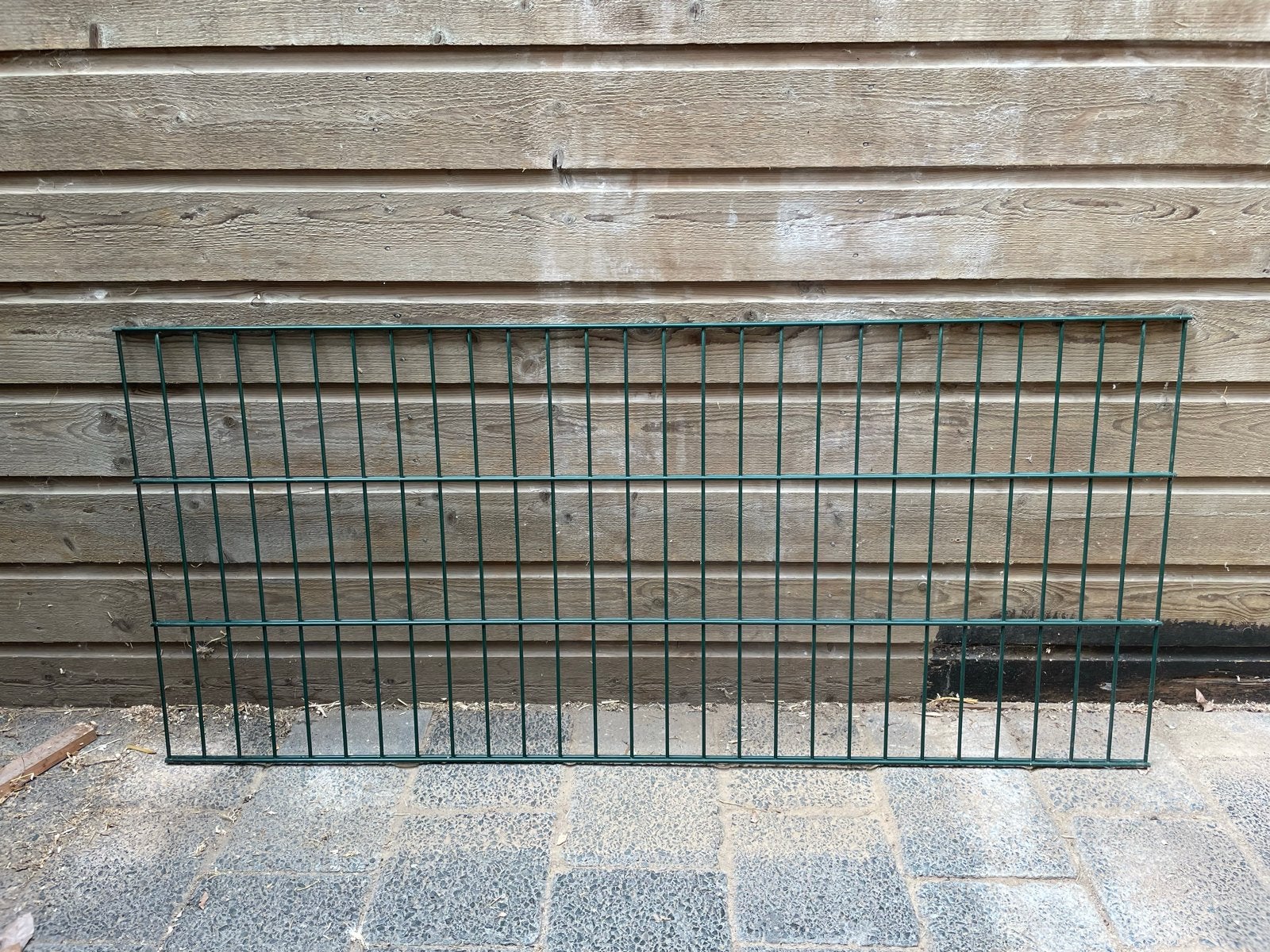 Groen dubbelstaafmat hekwerk - Gebruikt, Tuin en Terras, Tuinhekken en Hekwerk, Gebruikt, Dubbelstaafmat hekwerk, IJzer, Ophalen