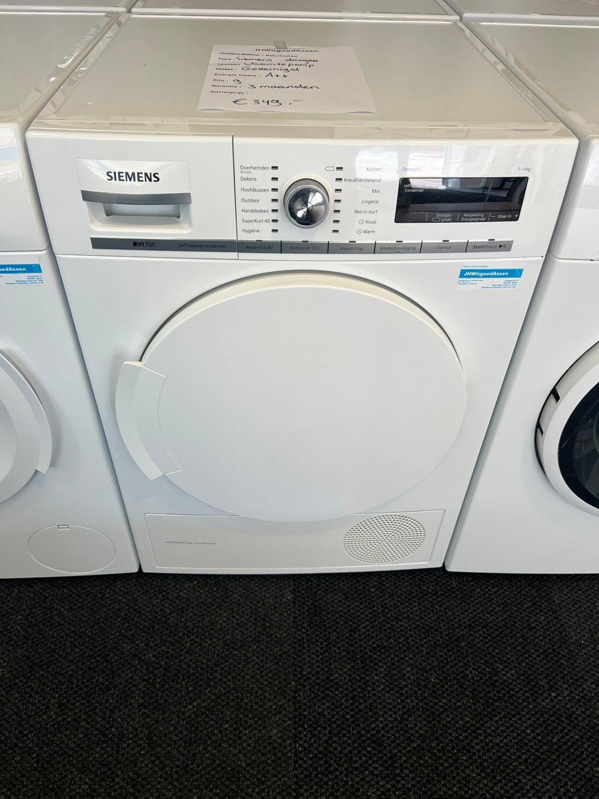 Siemens Warmtepompdroger - A++ 9kilo, 8 tot 10 kg, Refurbished, Ophalen of Verzenden, Voorlader