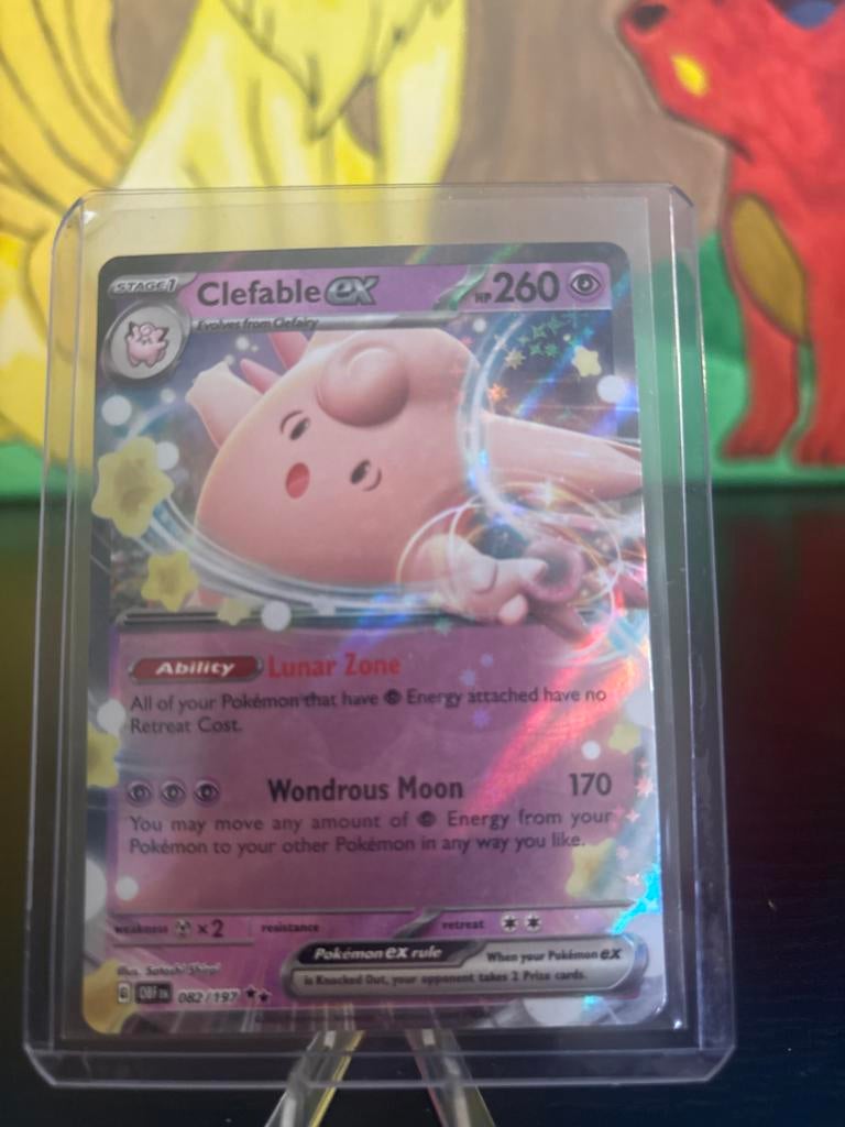 Obsidian Flames - Clefable ex 082/197 -  Pokémon kaart, Ophalen of Verzenden, Zo goed als nieuw, Losse kaart, Foil