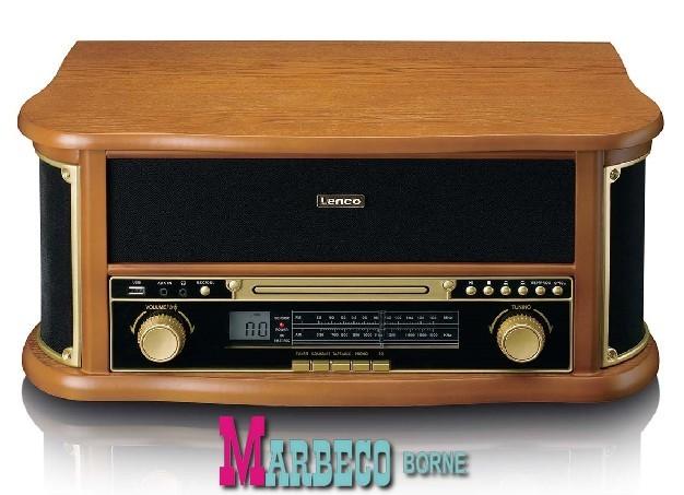 Retro platenspeler, AM/FM Radio, USB, BT, CD, Cassette, Hout, Audio, Tv en Foto, Radio's, Lenco, Overige typen, Nieuw, Info@marbeco.nl