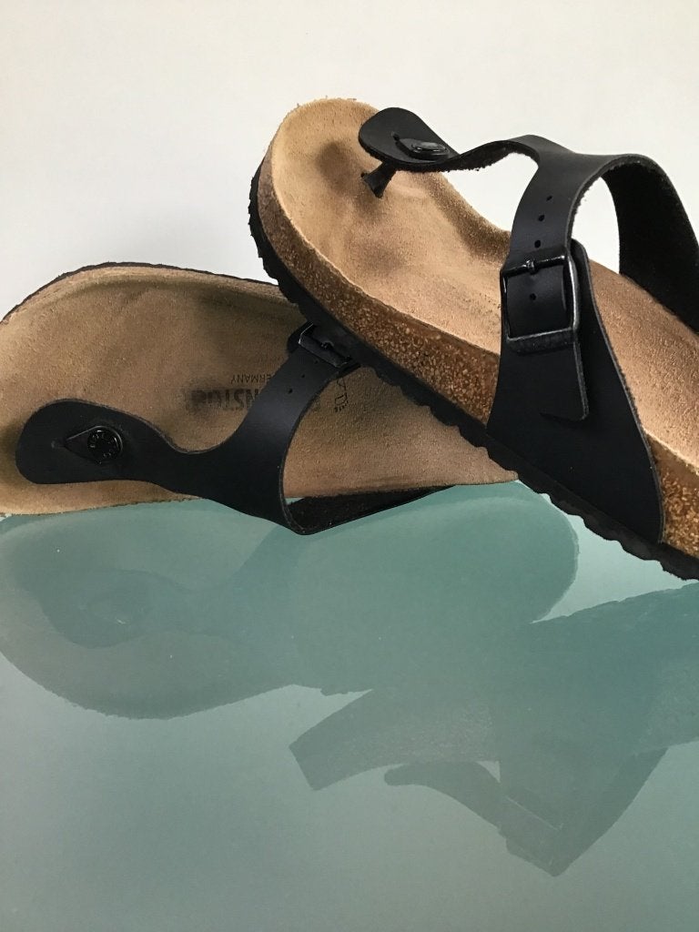 Birkenstock Gizeh 40 | zwarte slippers | Gratis verzenden, Slippers, Verzenden, Zwart, Zo goed als nieuw