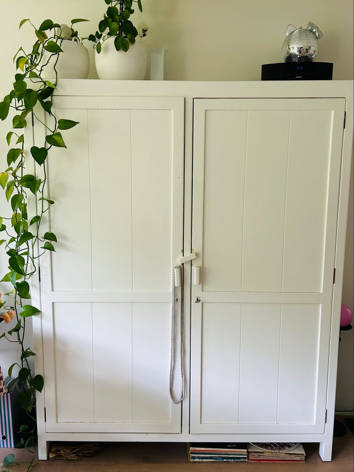 HKliving Kabinetkast XXL - Wit Houten Opbergkast, Ophalen, Gebruikt, 200 cm of meer, 150 tot 200 cm