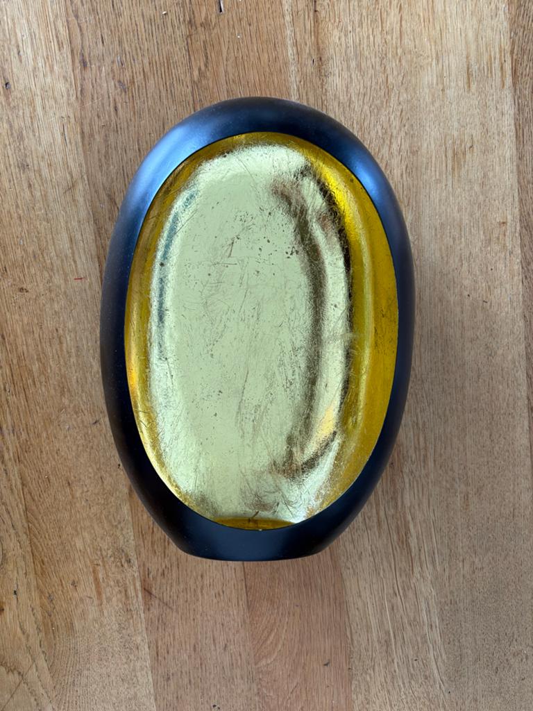 Decoratieve vaas/object zwart met goud, Antiek en Kunst, Ophalen of Verzenden