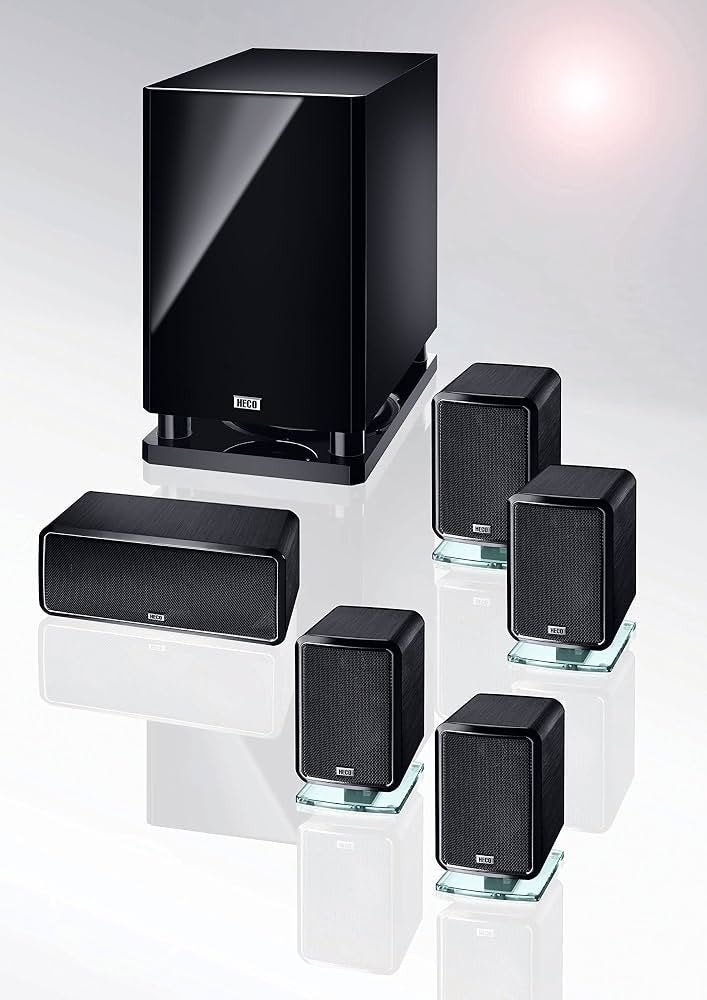 5.1 speaker set van Heco=Magnat met actieve sub., Ophalen, 120 tot 150 watt, Zo goed als nieuw, Geschikt voor surround/home cinema