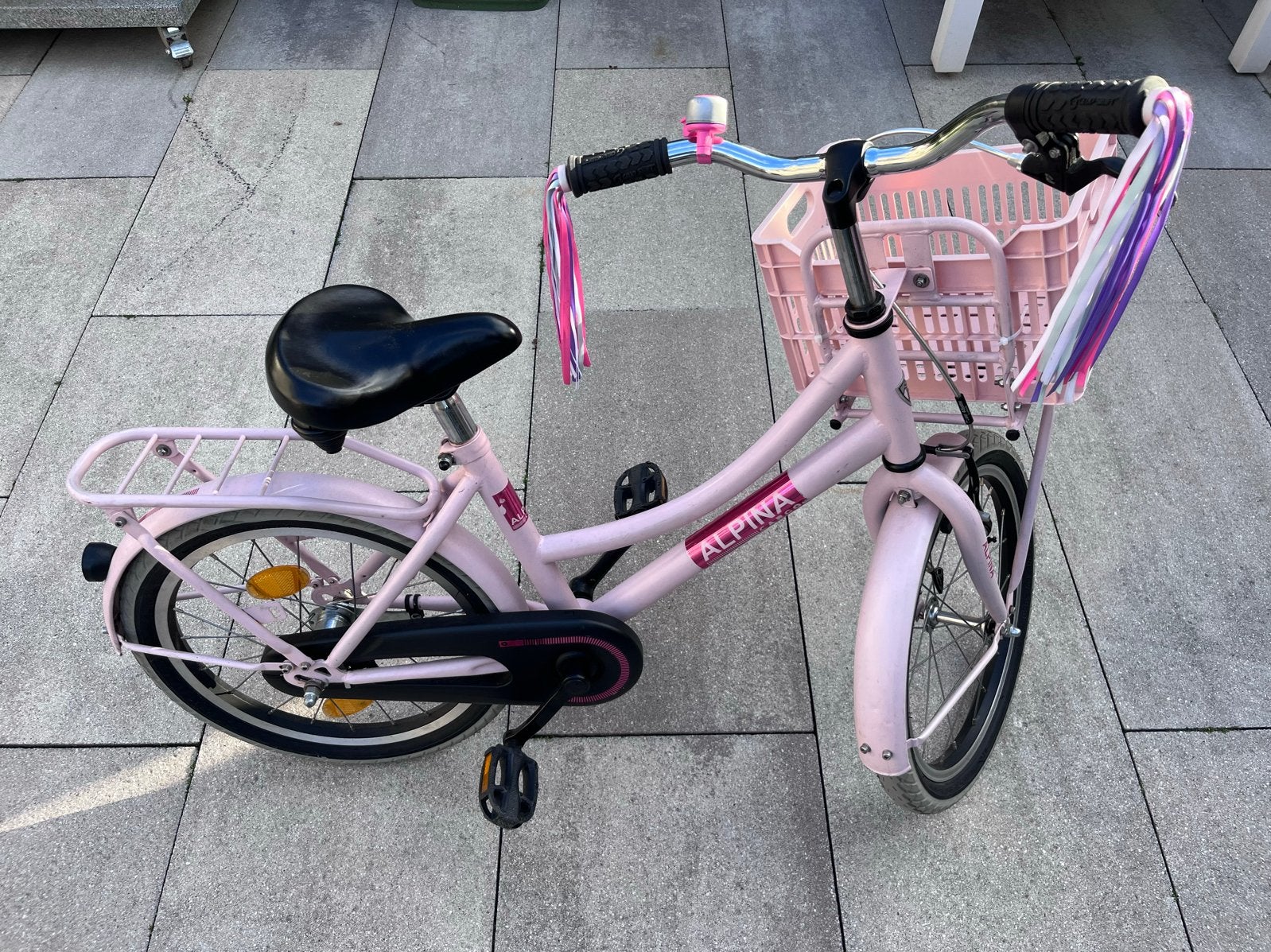 Alpina Cargo 16 inch lichtroze, Fietsen en Brommers, Fietsen | Kinderfietsjes, Ophalen, Gebruikt, Terugtraprem, 16 tot 20 inch