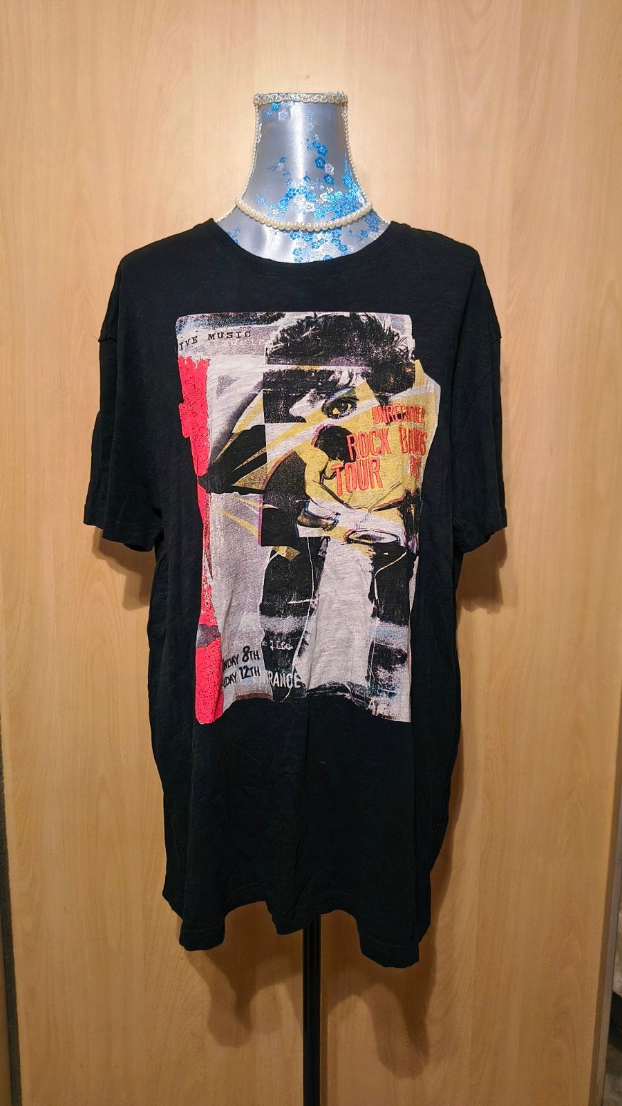 Desigual T-shirt XXL - Rock Bands Tour 80's, Kleding | Heren, T-shirts, Desigual, Zwart, Overige maten, Ophalen of Verzenden
