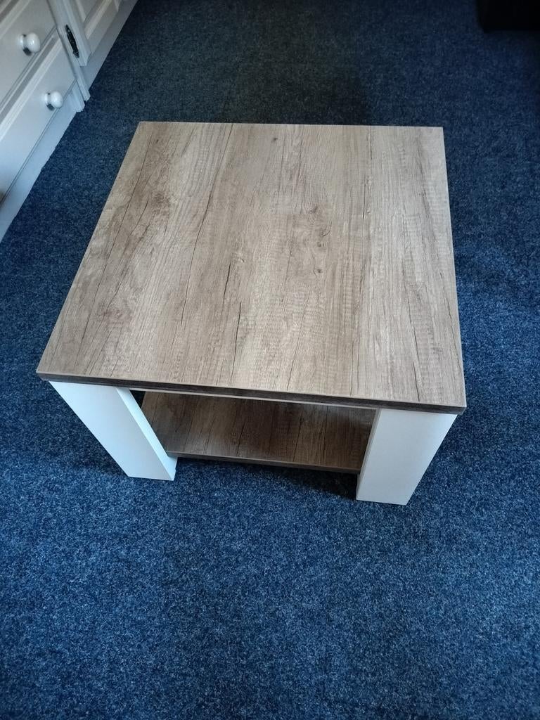 2 Moderne salontafels met opbergruimte, Ophalen, Gebruikt, 50 tot 100 cm, Vierkant