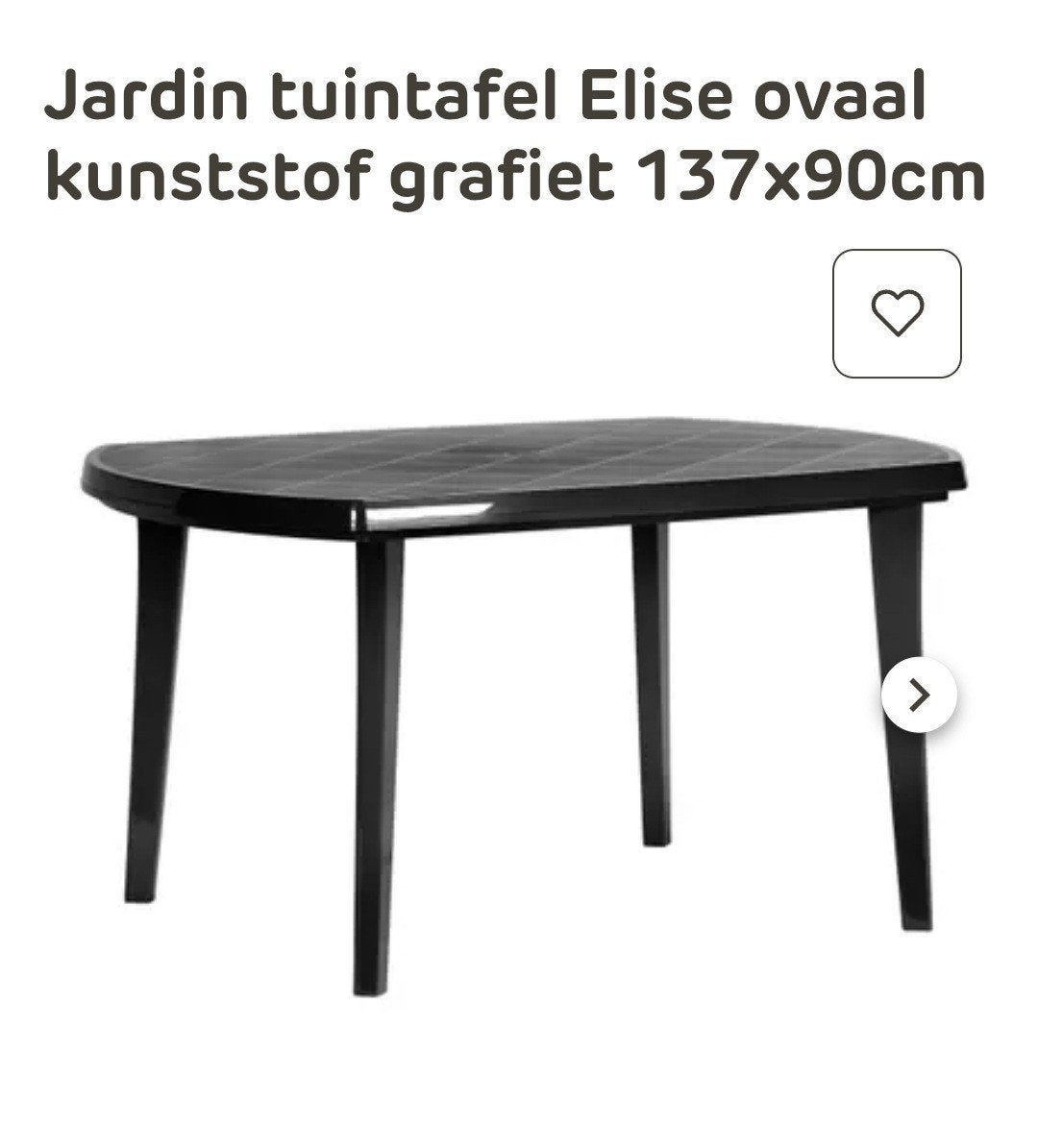 Nieuwe Jardin tuintafel Elise ovaal donkergroen 137x90cm, Tuin en Terras, Ophalen