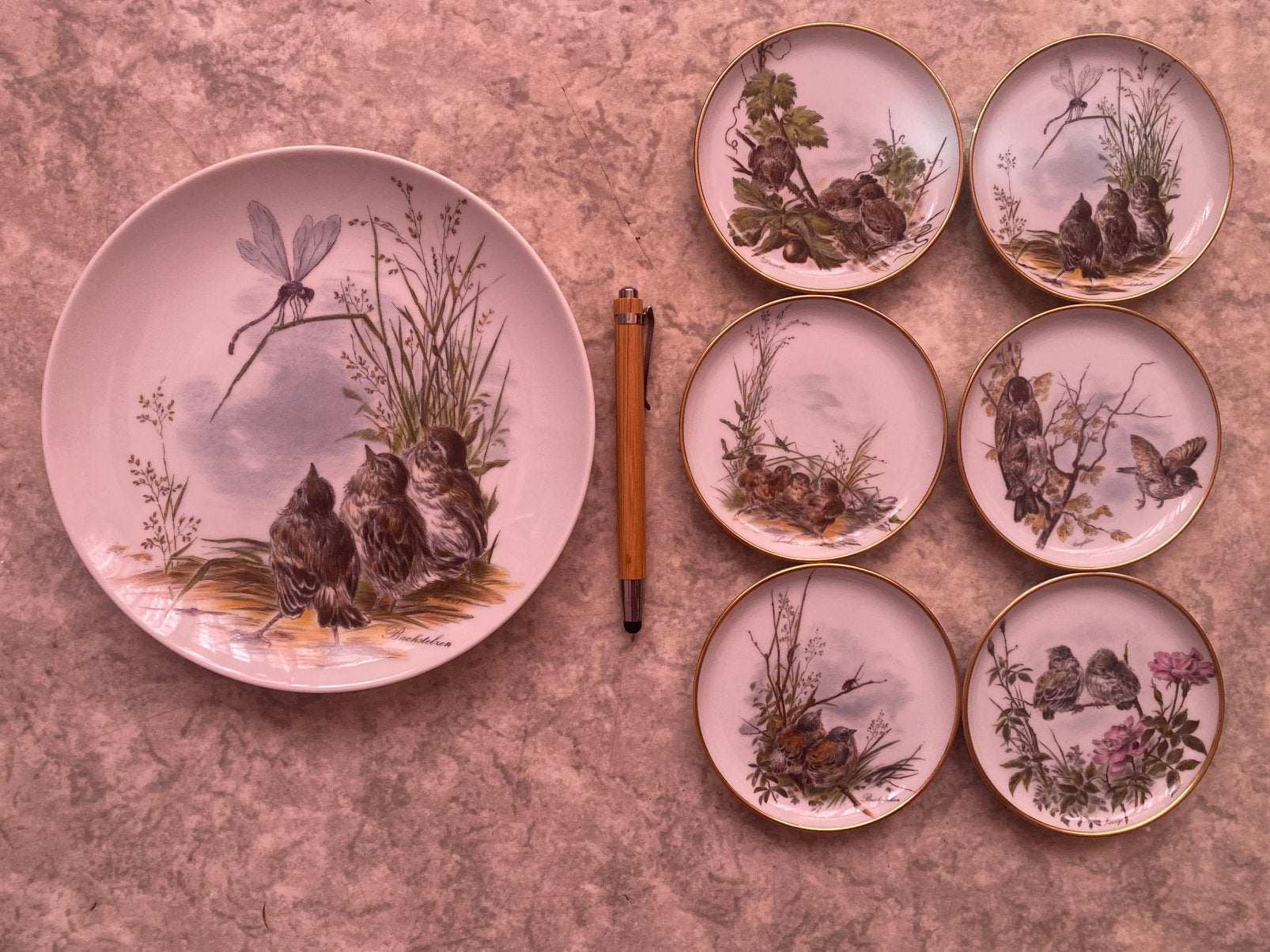 7-delige Vintage Kaiser Porselein Set – Vogelmotief, Ophalen of Verzenden