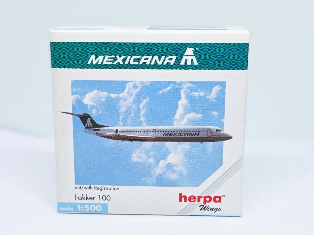 Herpa Fokker 100  Mexicana de Aviación., Hobby en Vrije tijd, Modelbouw | Vliegtuigen en Helikopters, Verzenden, Nieuw, 1:200 of kleiner