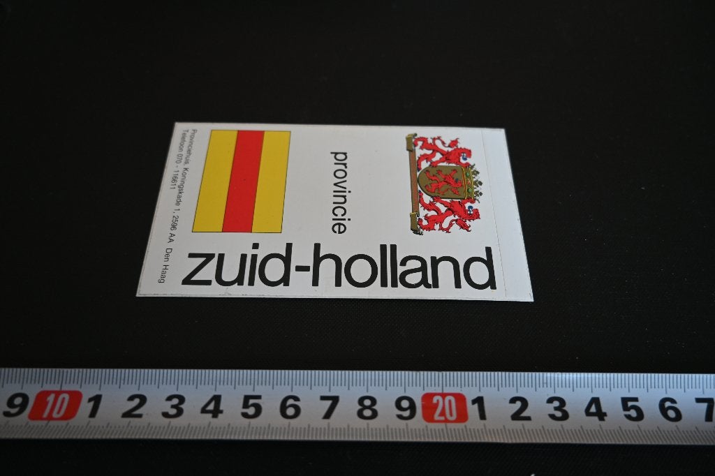 sticker provincie zuid-holland wapen en vlag, Ophalen of Verzenden, Zo goed als nieuw