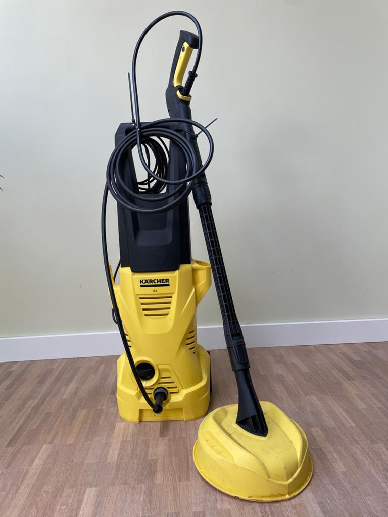 Kärcher K2 hogedrukreiniger met terrasreiniger, Doe-het-zelf en Verbouw, Reinigingsmachines, Ophalen, Zo goed als nieuw, Overige typen