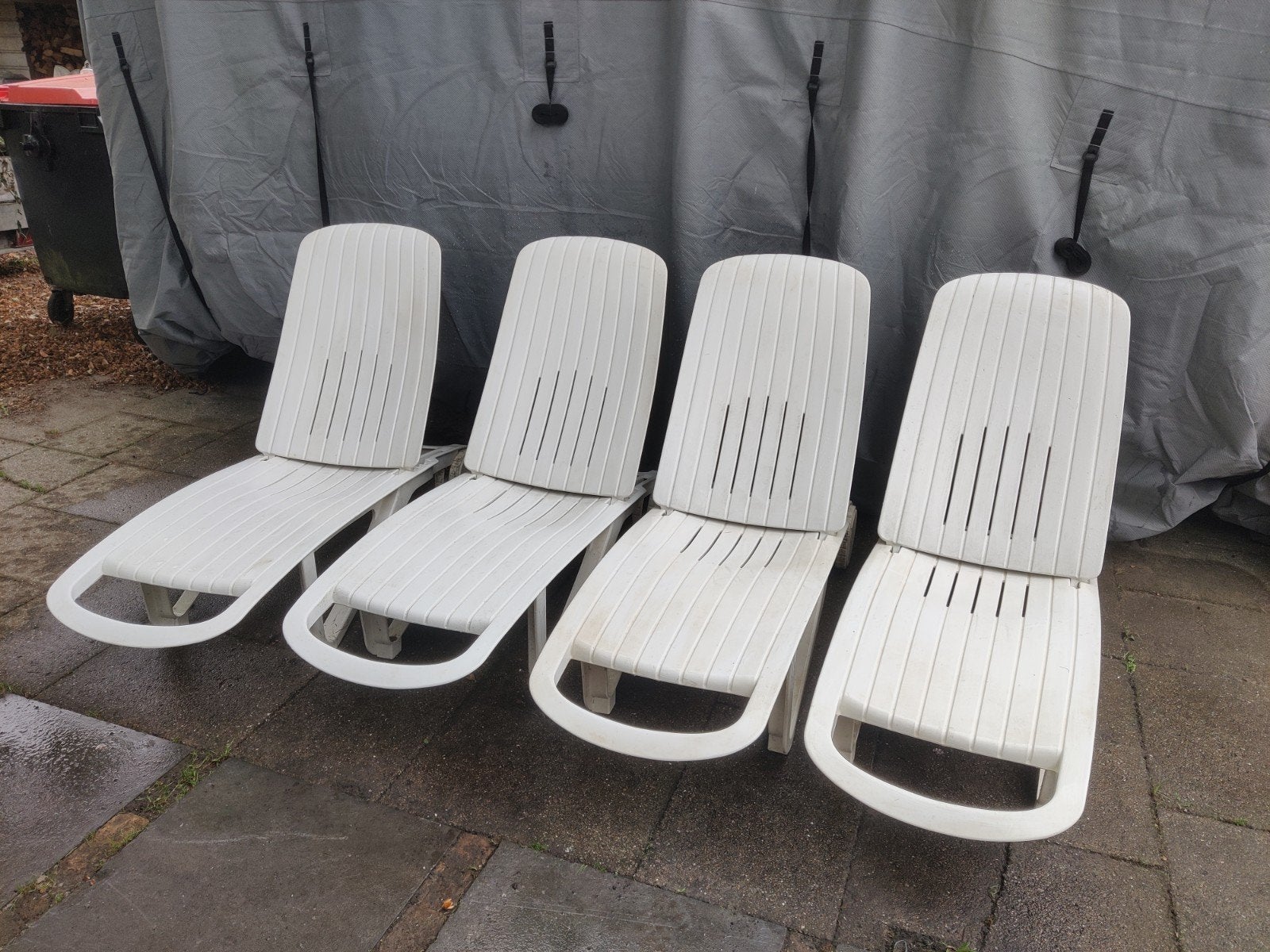 set Allibert sunbeds, Ophalen, Gebruikt, Kunststof, Inklapbaar