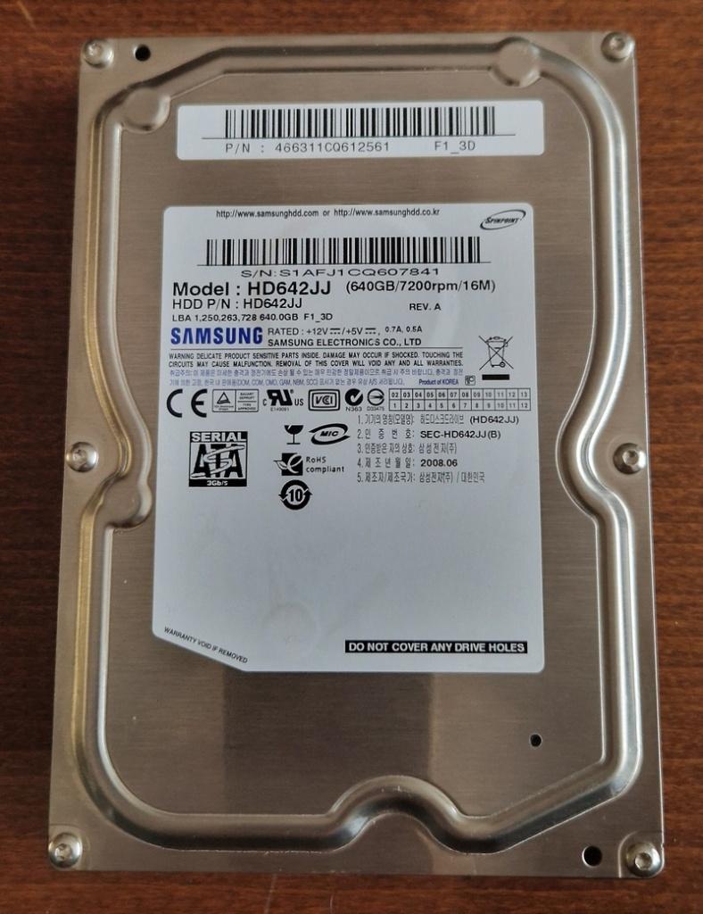 Samsung HDD 640 GB 3,5 inch SATA, Computers en Software, Harde schijven, Intern, Gebruikt, Ophalen of Verzenden, 640 GB