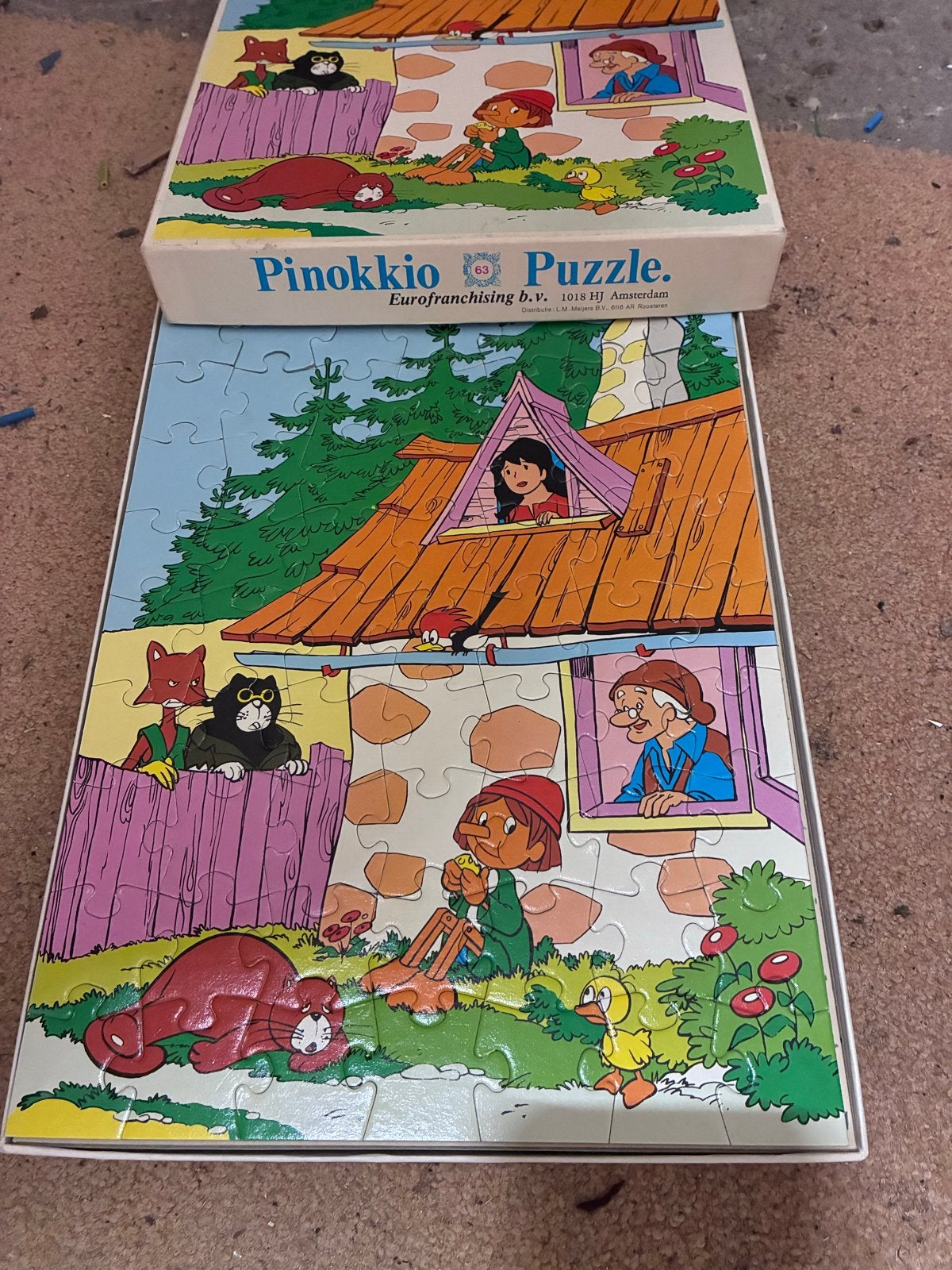 Vintage Pinokkio Puzzle - Eurofranchising b.v., Ophalen of Verzenden, 10 tot 50 stukjes, Gebruikt, 4 tot 6 jaar