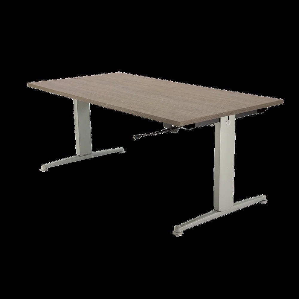 In hoogte verstelbaar Bureau 160x80, robuust eiken, Ophalen, Overige typen, 160 cm, Spaanplaat of MDF