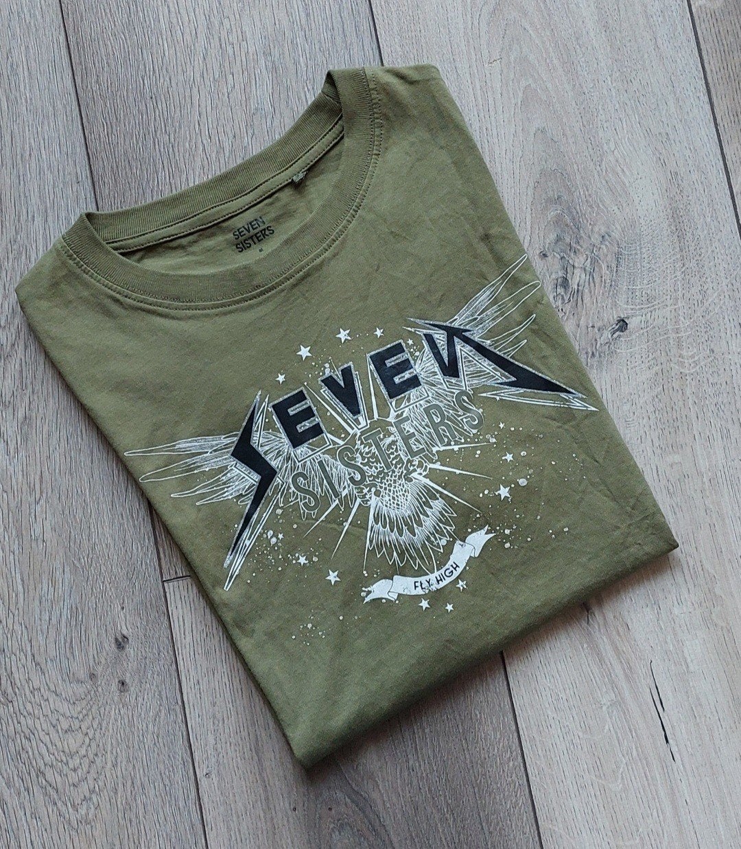 SEVEN SISTERS t Shirt groen+zwart wit print S/M🙂, Kleding | Dames, Seven Sisters, Nieuw, Ophalen of Verzenden, Korte mouw