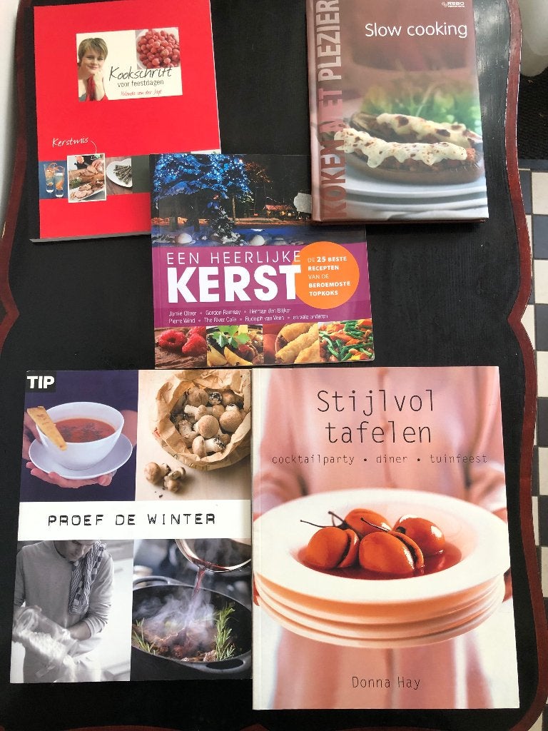 Set van 5 kookboeken kerst / feestdagen, Boeken, Ophalen of Verzenden, Gelezen, Overige gebieden