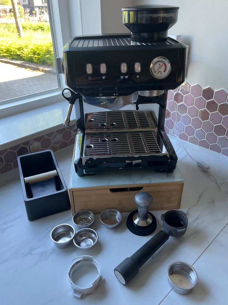Solis grind & infuse koffiezetapparaat met accessoires, Gebruikt, Espresso apparaat, Koffiebonen, Ophalen