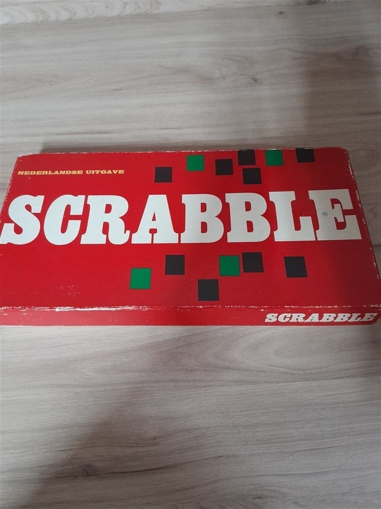 scrabble rode doos houten letters - s4381, Verzenden, Zo goed als nieuw