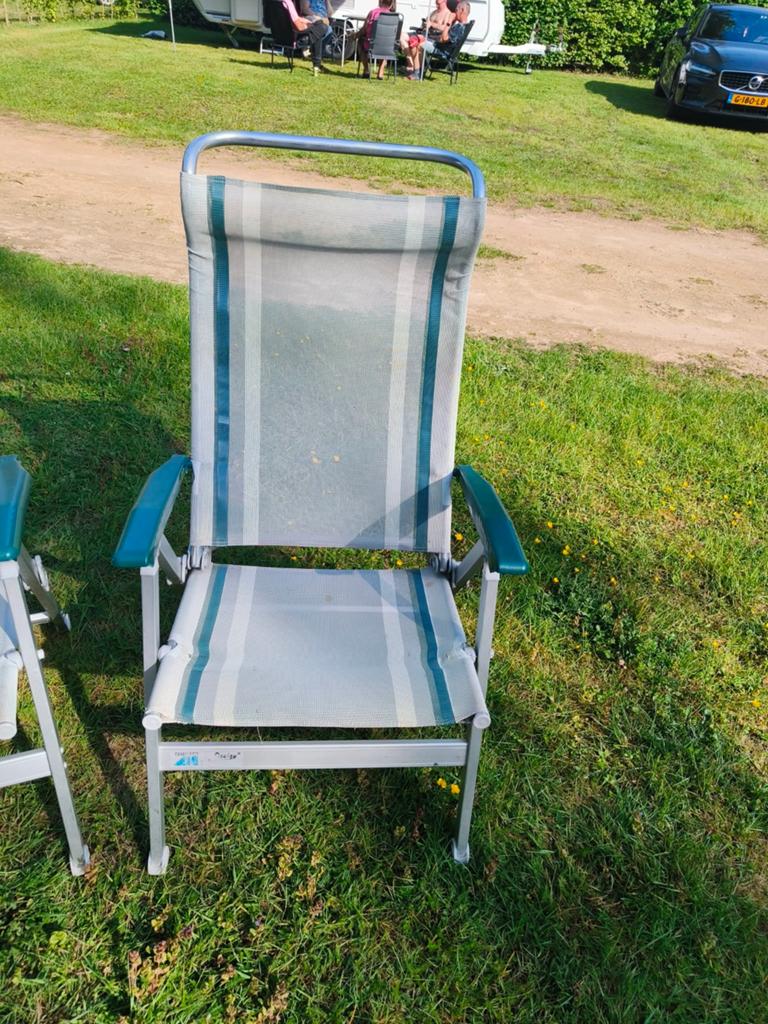 2 stuks Dukdalf Campingstoelen stoel 5-standen Verstelbaar, Caravans en Kamperen, Ophalen, Gebruikt, Campingstoel