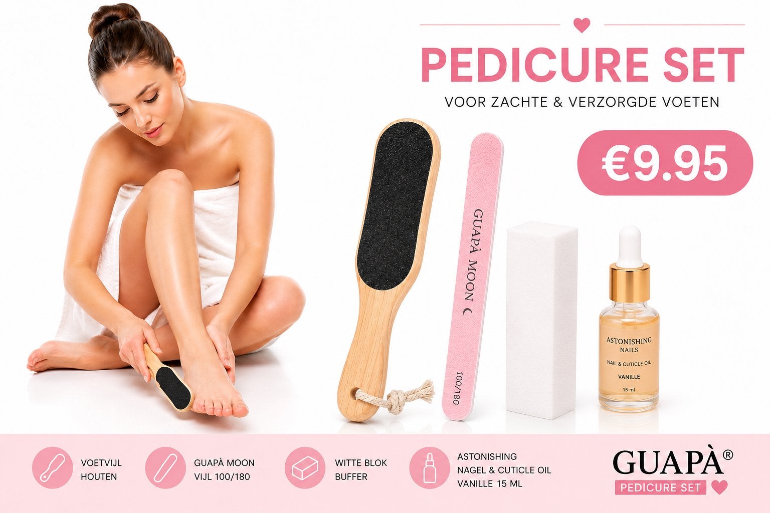 Guapa Pedicure Set voor Zachte & Verzorgde Voeten, Ophalen of Verzenden, Nieuw, Overige typen