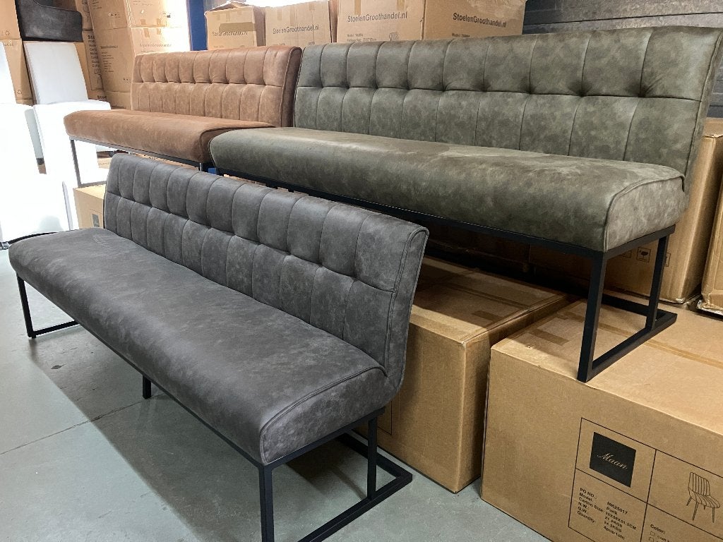 eetbank 180 -210 cm in 4 kleuren met binnenvering SUPER zit, Huis en Inrichting, Ophalen, Overige kleuren, Nieuw, Metaal