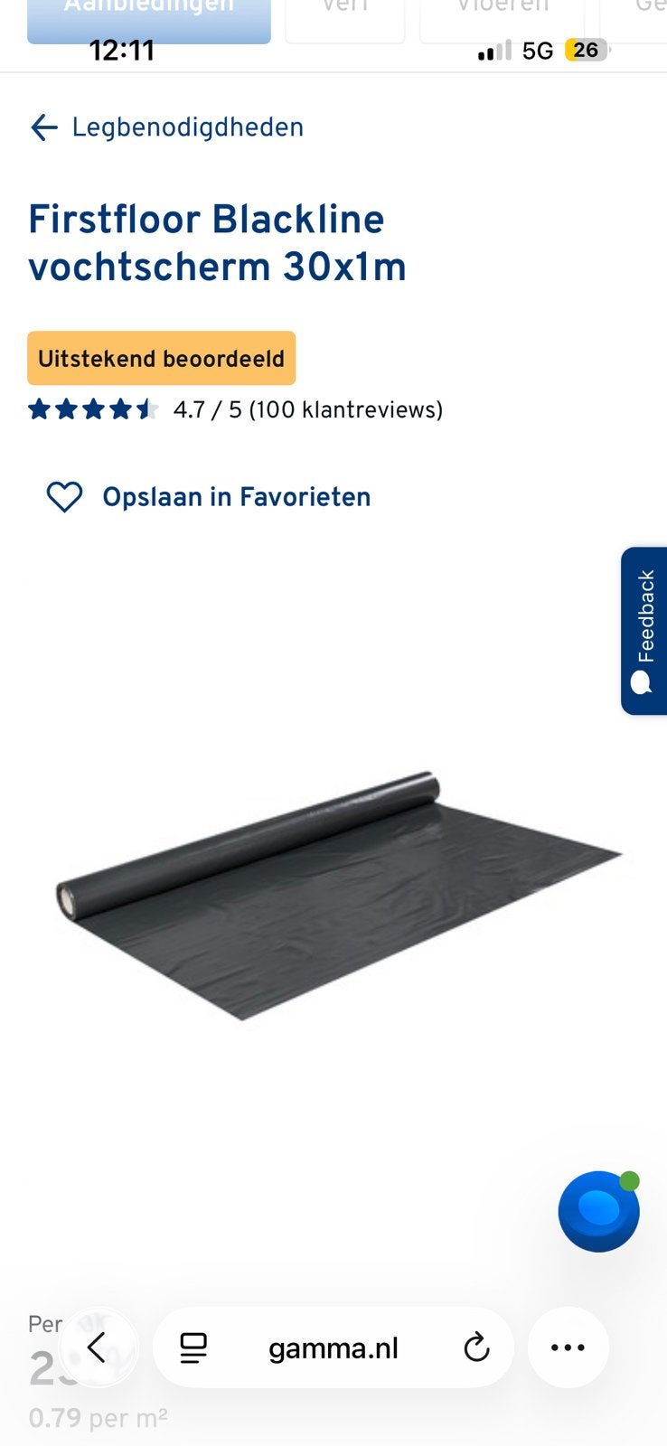 Gratis ophalen, vochtscherm, Ophalen, Zo goed als nieuw, 15 m² of meer, Zeil