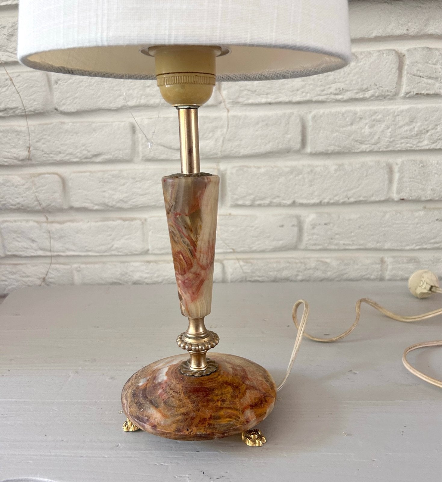 Vintage Marmeren Tafellamp, Ophalen of Verzenden
