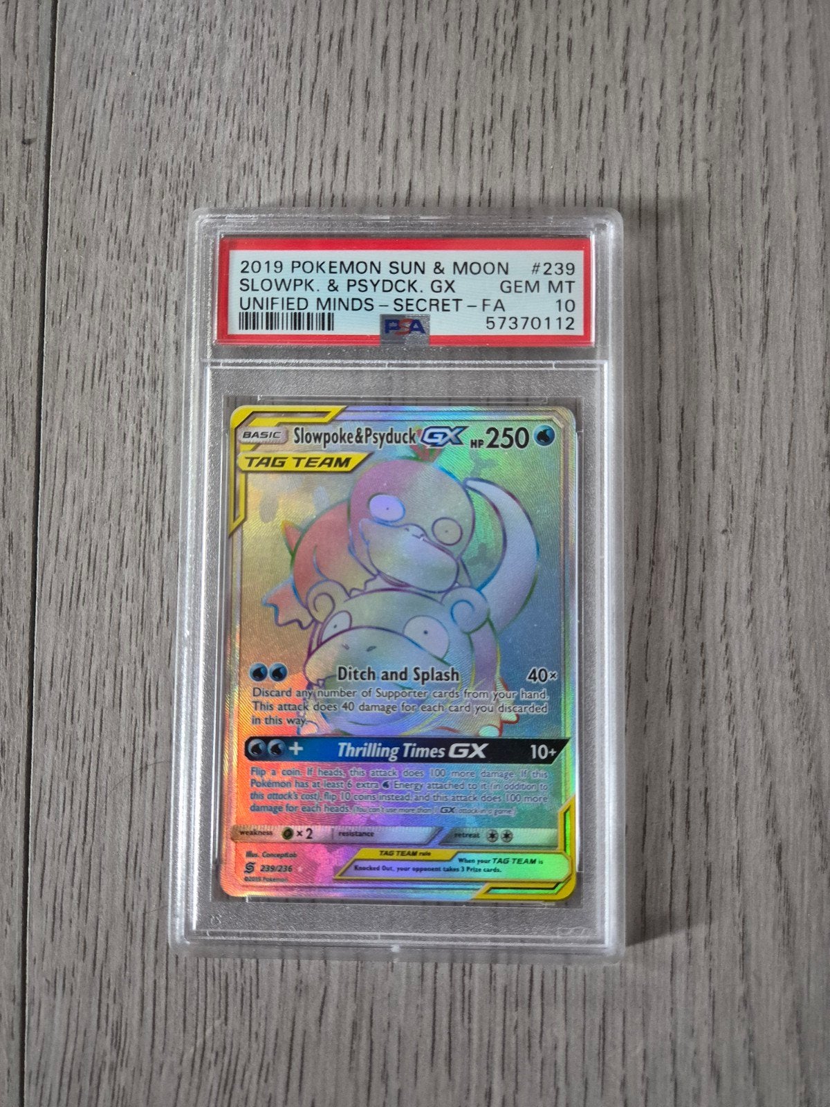Slowpoke & Psyduck GX 239 Sun & Moon PSA 10, Verzenden