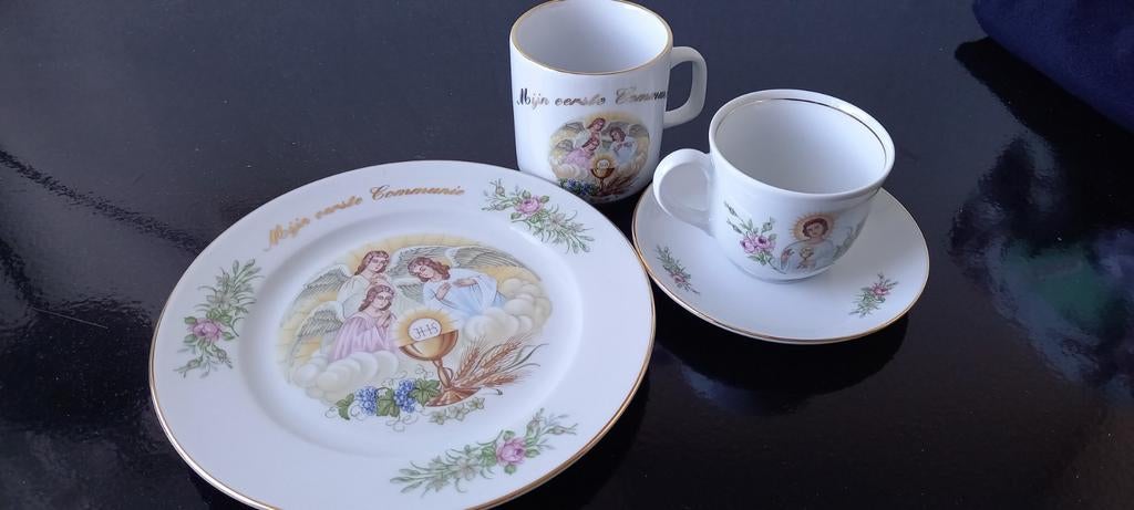 Heilige Communie ontbijtsetje, Ophalen of Verzenden, Porselein, Overige stijlen, Bord(en)