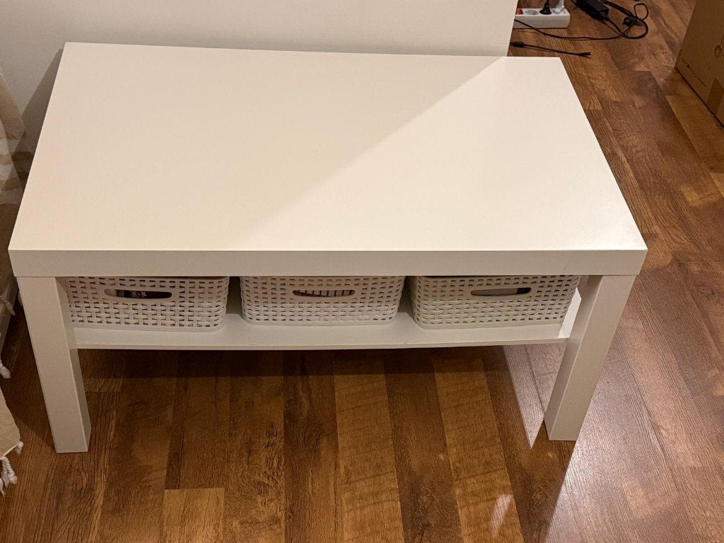 Sofa table + 3 free baskets, Ophalen, 50 tot 100 cm, Zo goed als nieuw, Classic white
