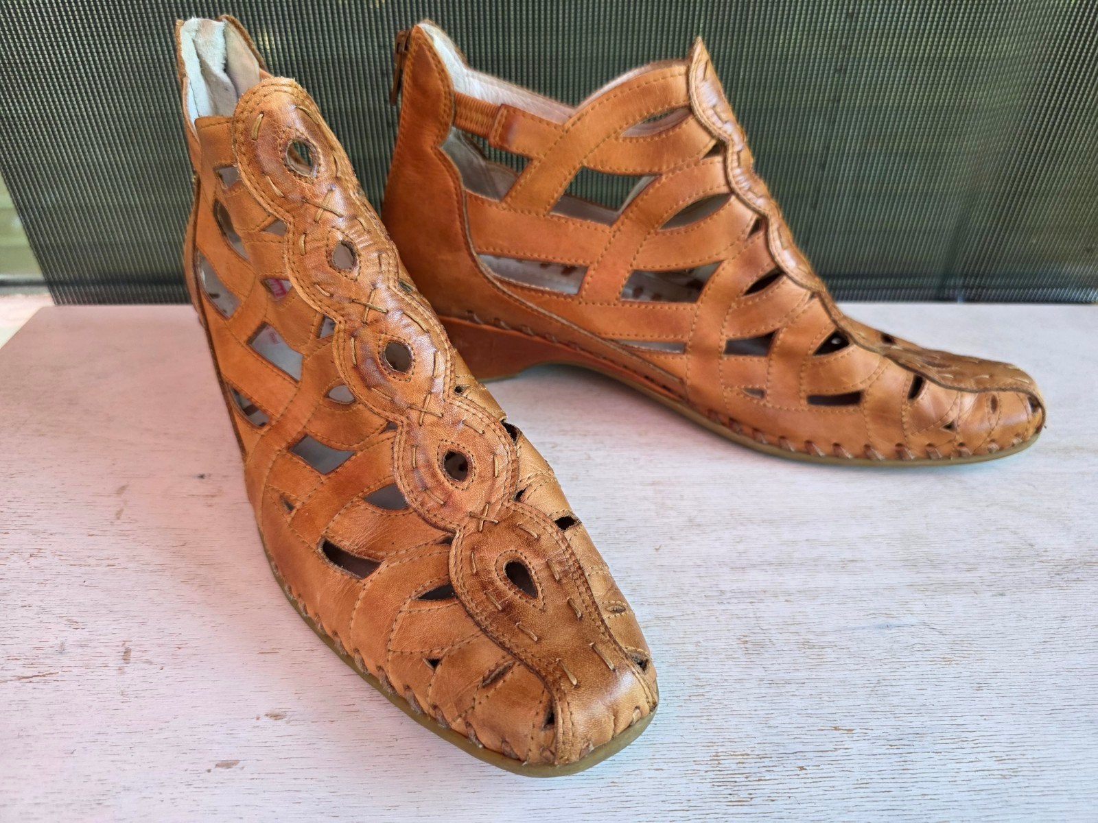 Pikolinos leren sandalen/enkellaarzen maat 42, Bruin, Zo goed als nieuw, Pikolinos, Sandalen of Muiltjes