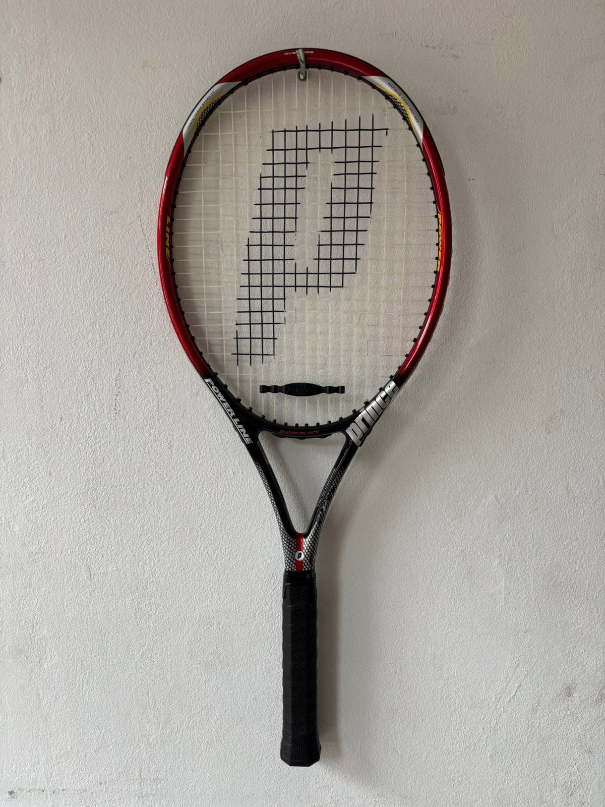 Tennis Racket Zilver Prince Vision Power Line Nieuwe Grip, Gebruikt, -, L4, Prince