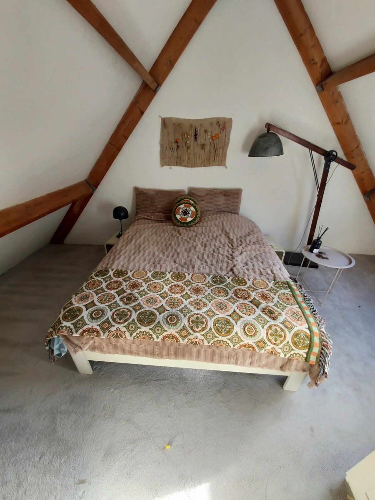 Auping bed 160x235cm met 2 nachtkastjes en lamp houder, Verstelbaar, Wit, Tweepersoons, Ophalen of Verzenden