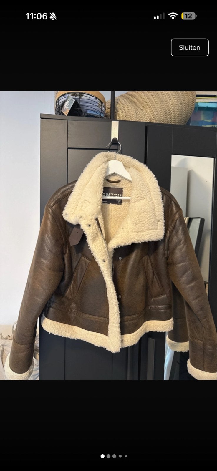 Bruine pilotenjas met teddy voering - Amisu, Ophalen of Verzenden, Zo goed als nieuw, Maat 36 (S), Bruin