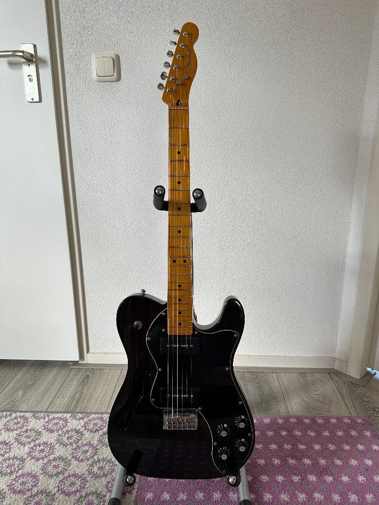 Fender Modern Player Tele Thinline Deluxe, Black Translucent, Ophalen, Zo goed als nieuw, Semi-solid body, Fender