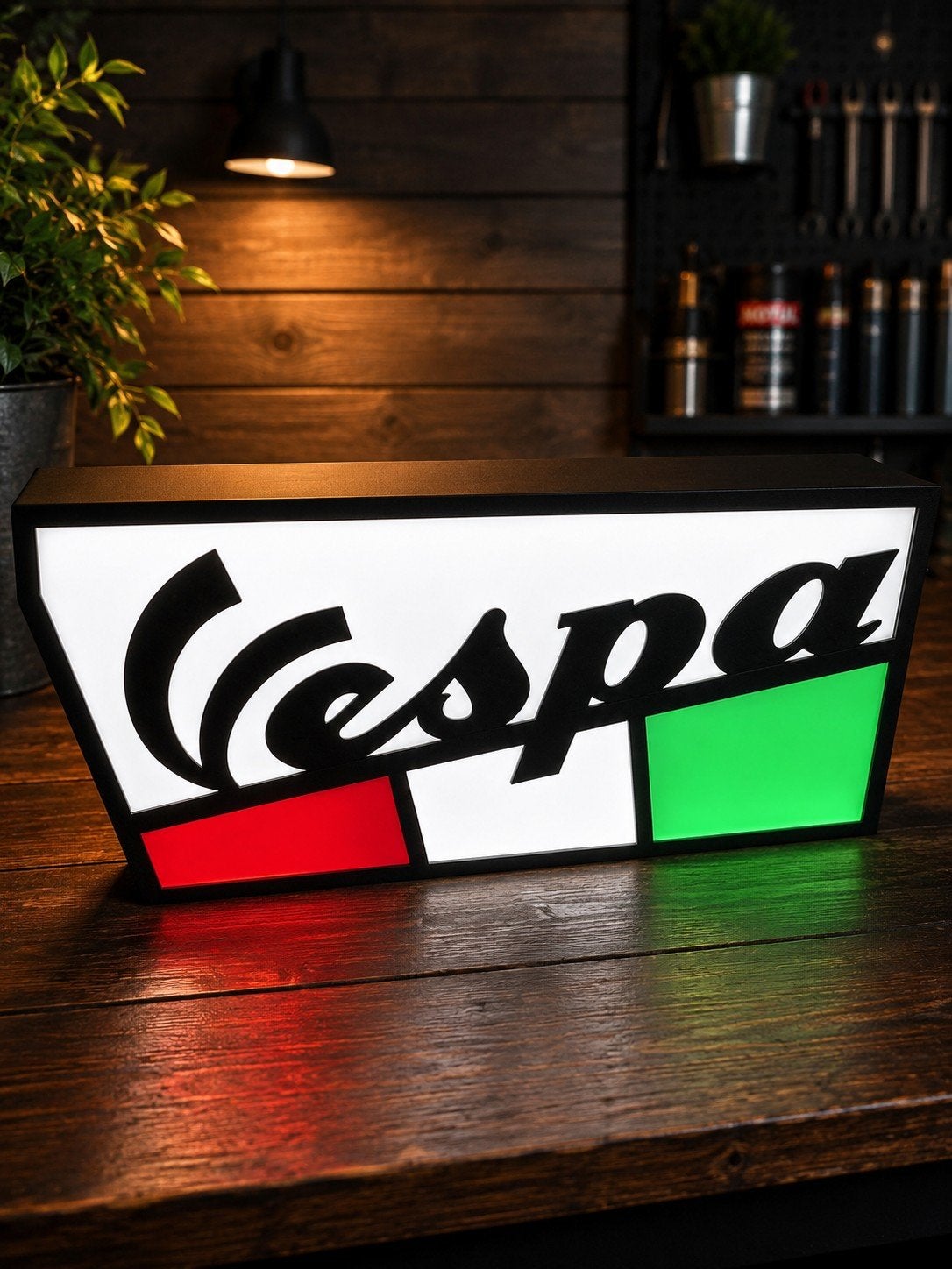 Vespa LED Lichtbak - Italiaanse Stijl Decoratie, Ophalen of Verzenden, Nieuw, Lichtbak of (neon) lamp